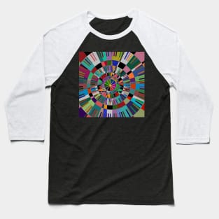 Psychedelic Piano Keyboard Geometric Baseball T-Shirt